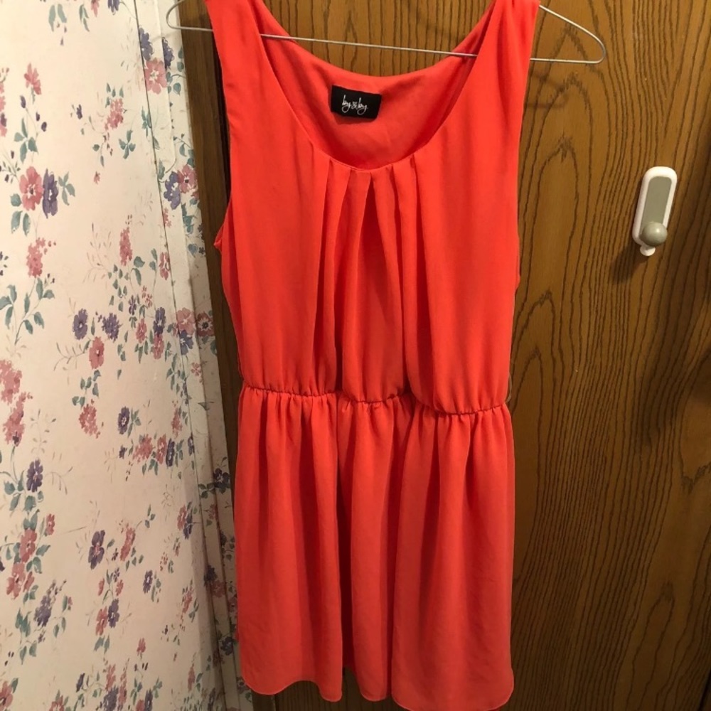bright pink midi dress